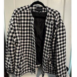 Eloquii Houndstooth Bomber Jacket